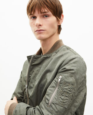The Kooples HERREN FORET bomberjacke mit marmoreffekt in khaki