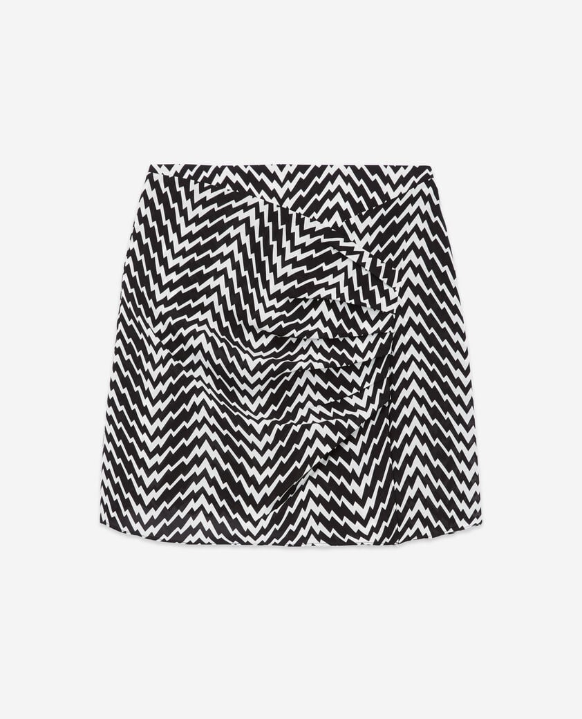 The Kooples FEMME BLACK WHITE jupe courte drapée noire