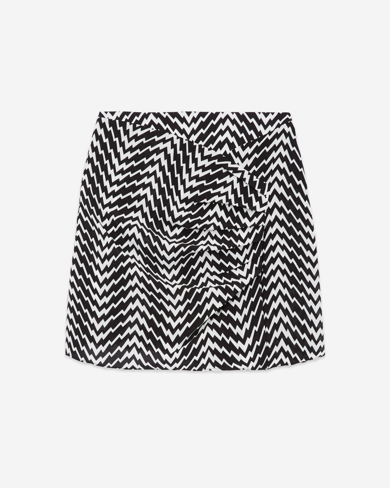The Kooples MUJER BLACK WHITE falda corta drapeada negra