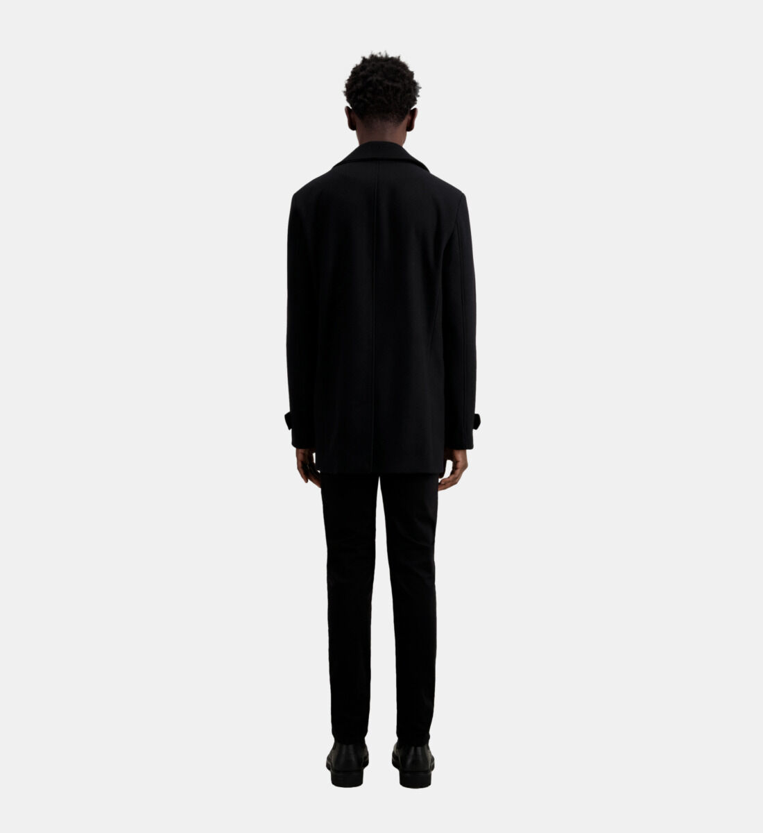 Short black cheap pea coat