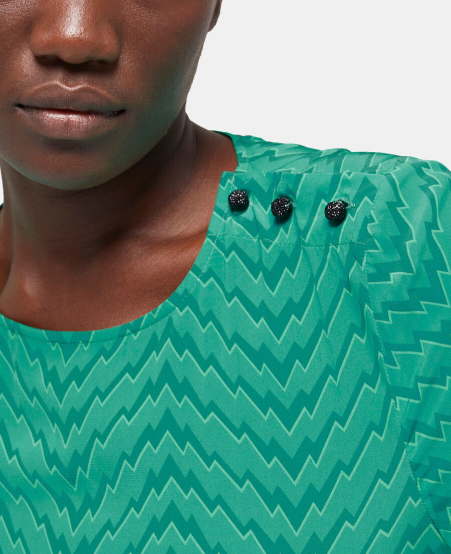 printed green top