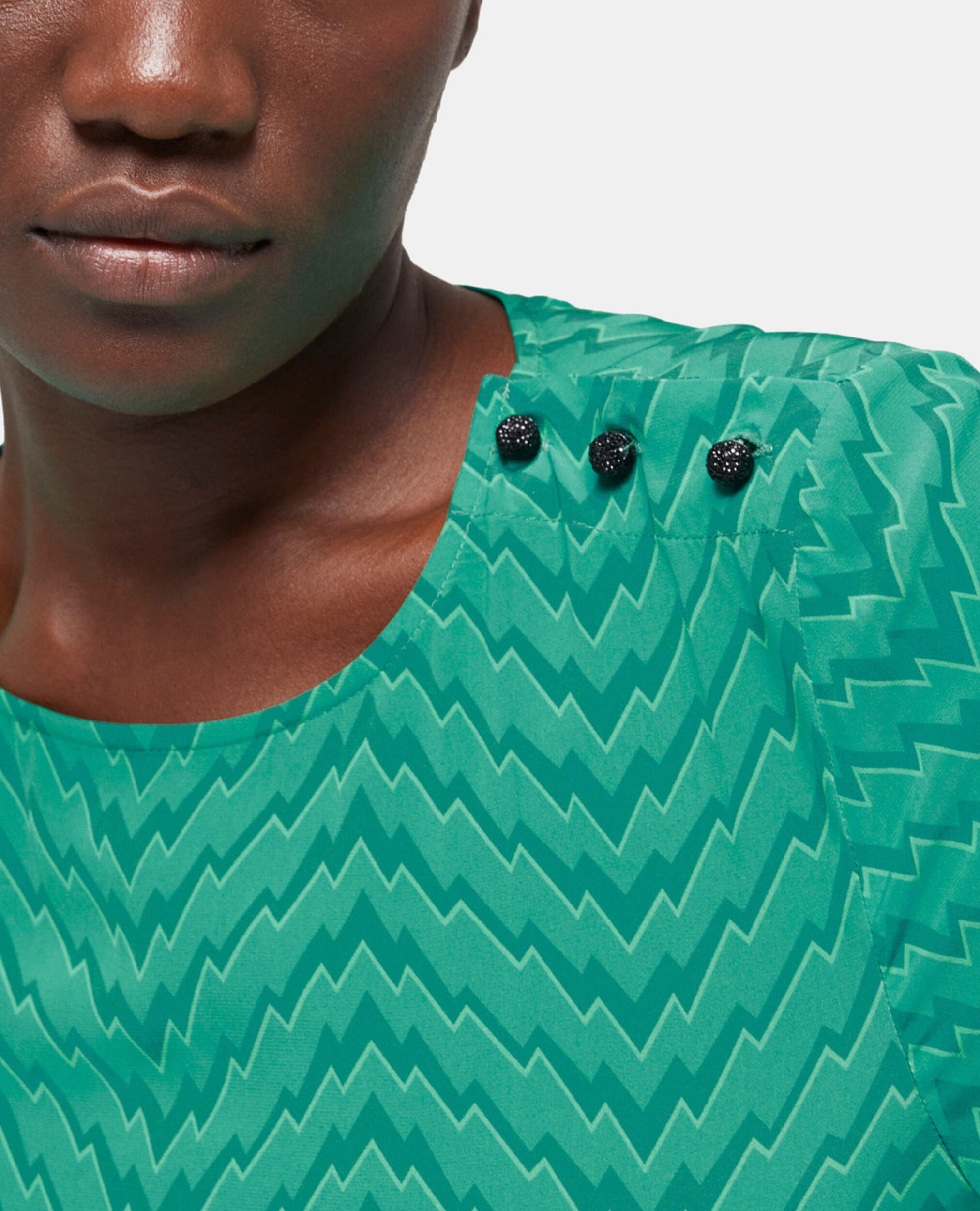 Printed green top, GREEN, hi-res image number null