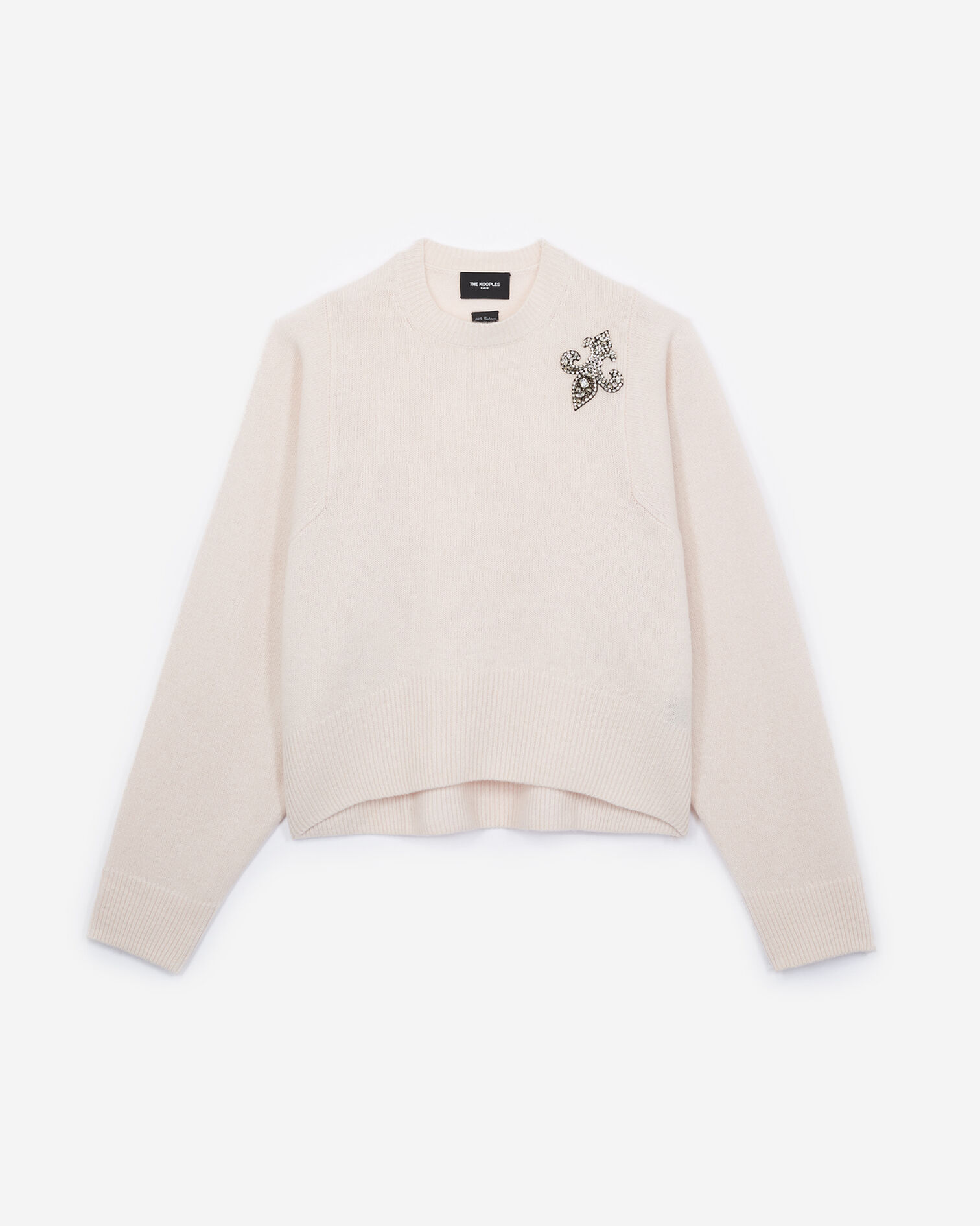 Pink cashmere sweater with fleur-de-lys, BRIGHT PINK, hi-res image number null