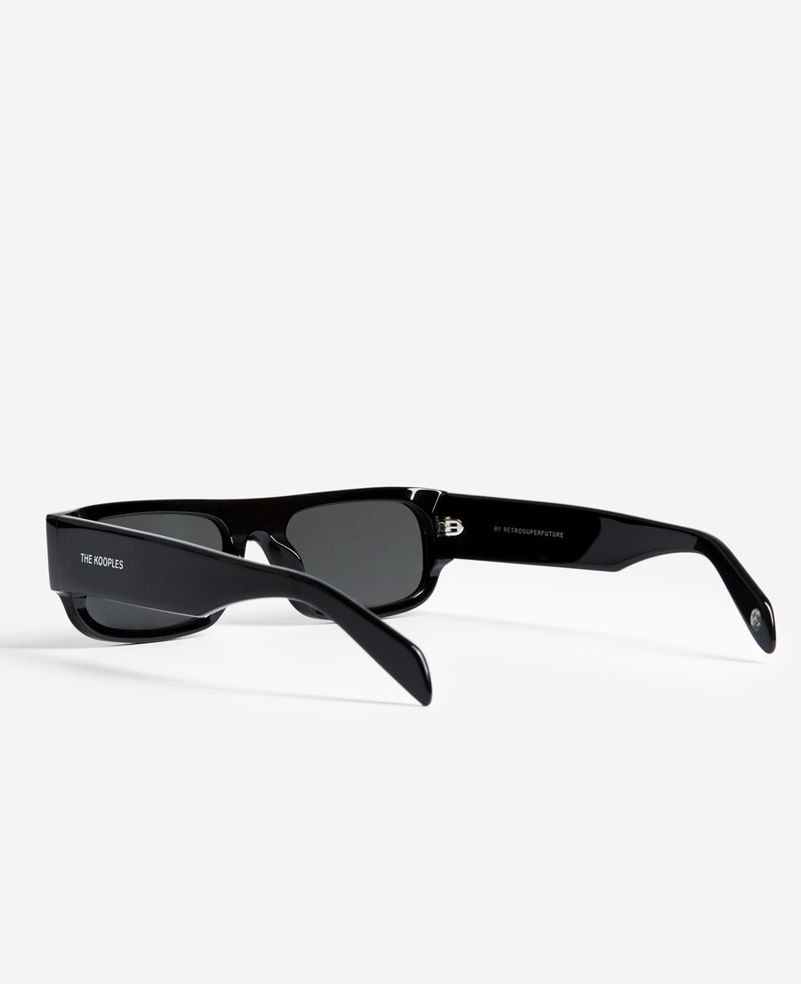 black wide temple sunglasses