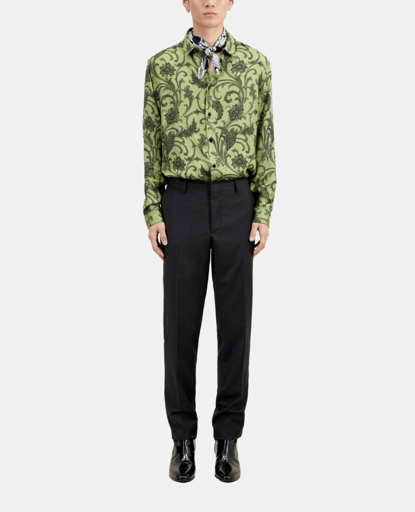 The Kooples MEN DARK GREY grey wool prince of wales suit trousers