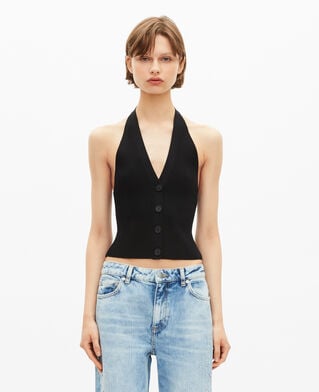 The Kooples DAMEN BLACK schwarzes strickoberteil