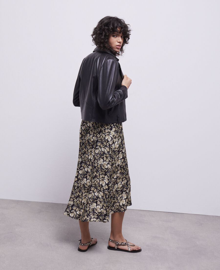 robe longue imprimée avec boutonnage