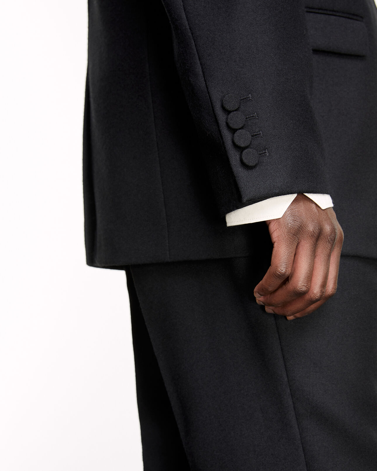 The Kooples MEN BLACK black jacket with covered buttons