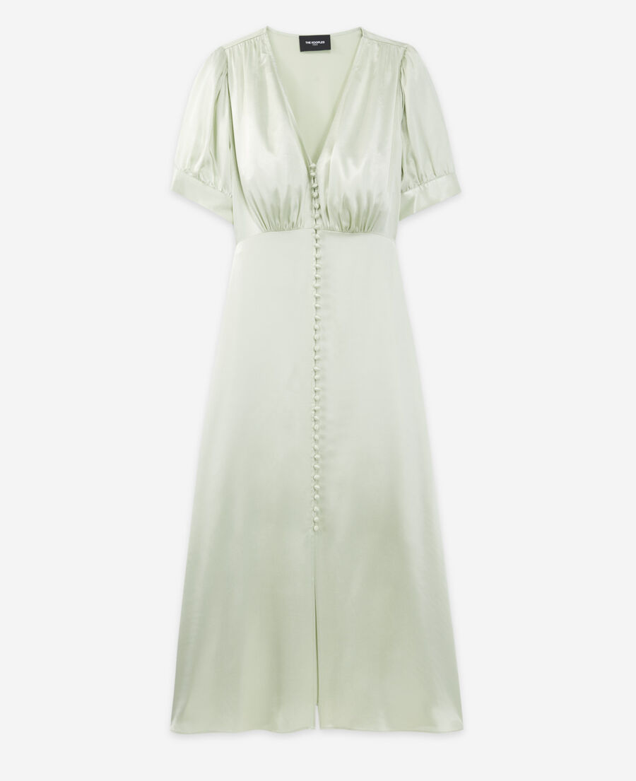 Robe longue vert menthe à boutonnage The Kooples France