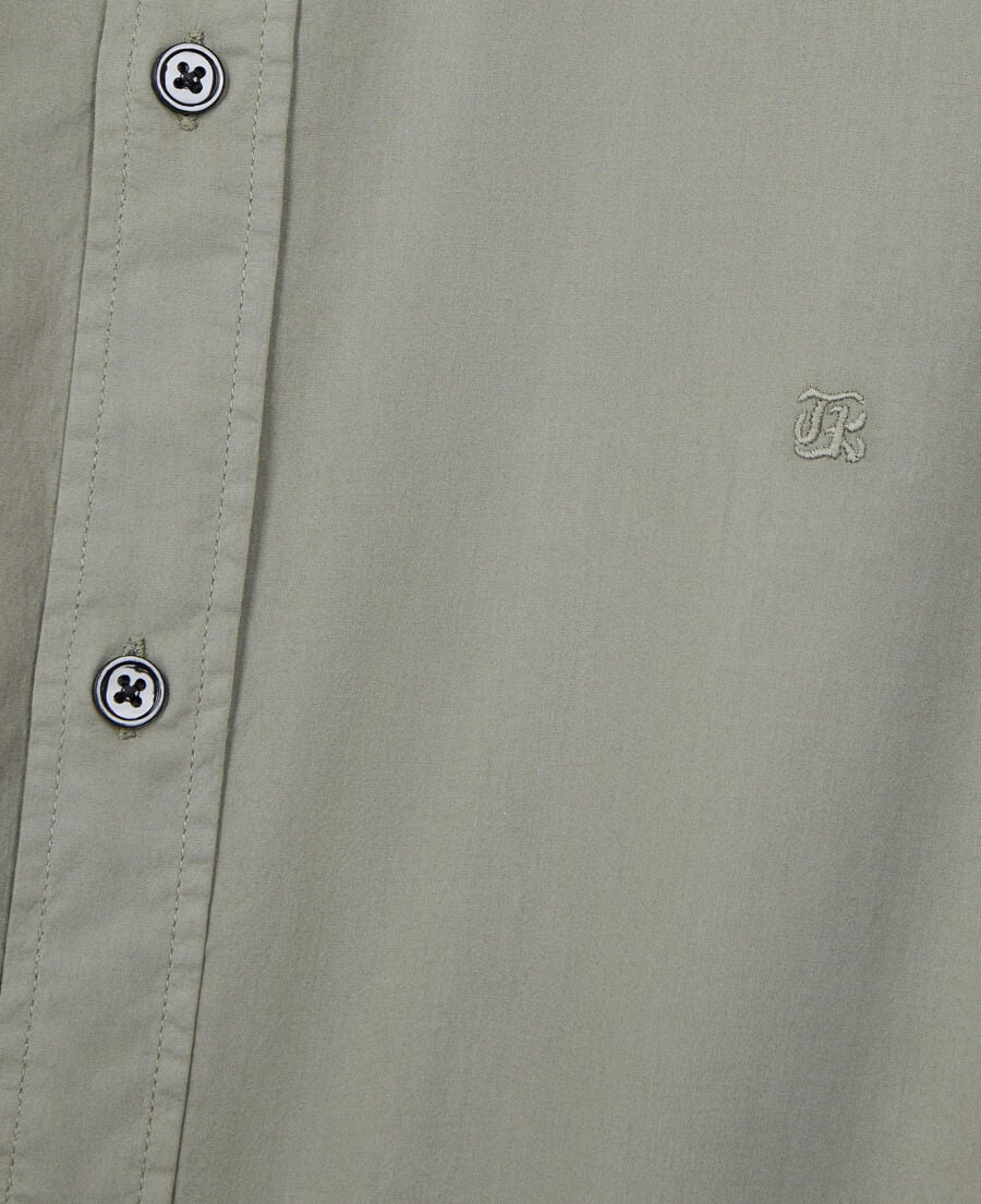The Kooples H WOOD KAKI green cotton voile shirt