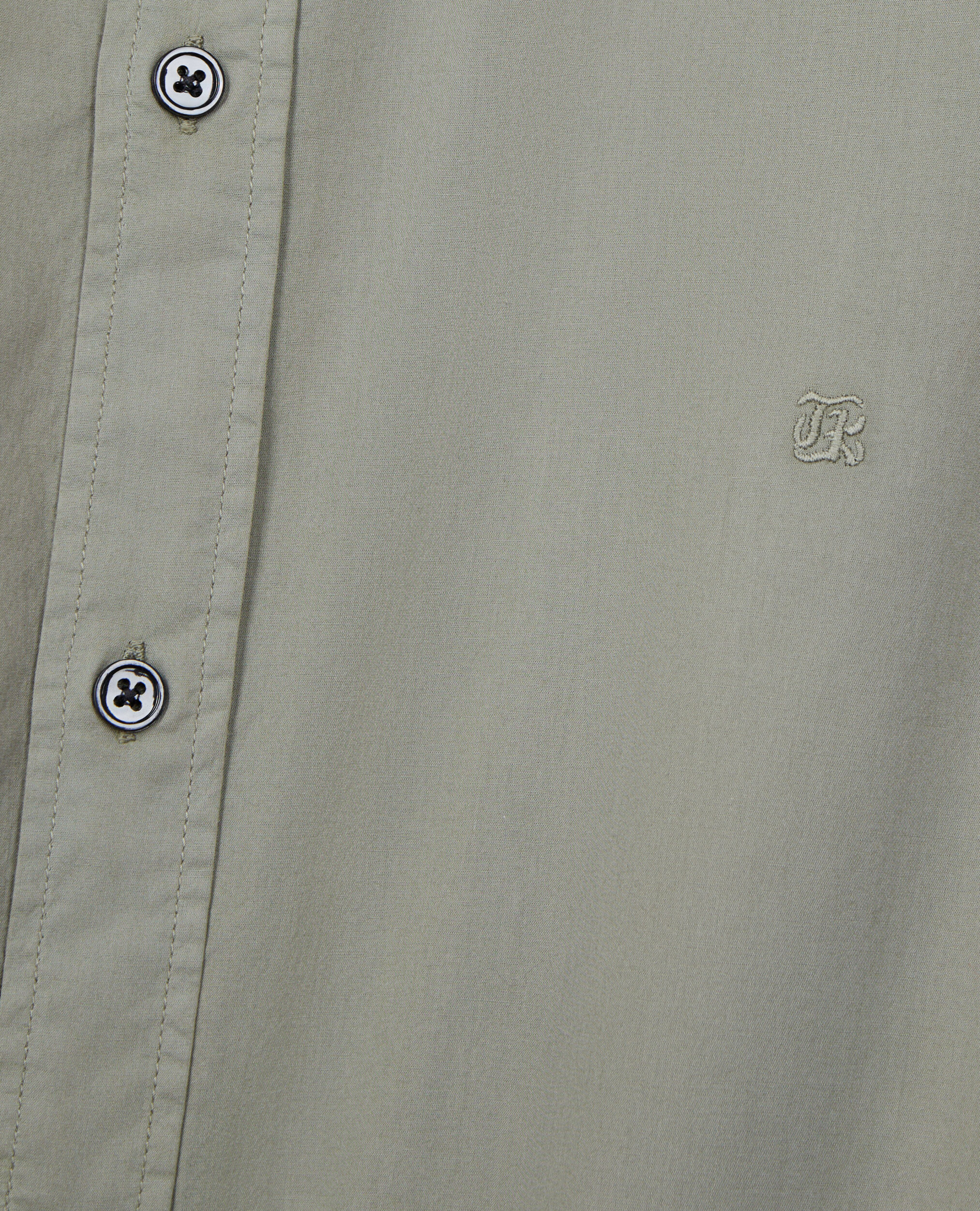Green cotton voile shirt, WOOD KAKI, hi-res image number null