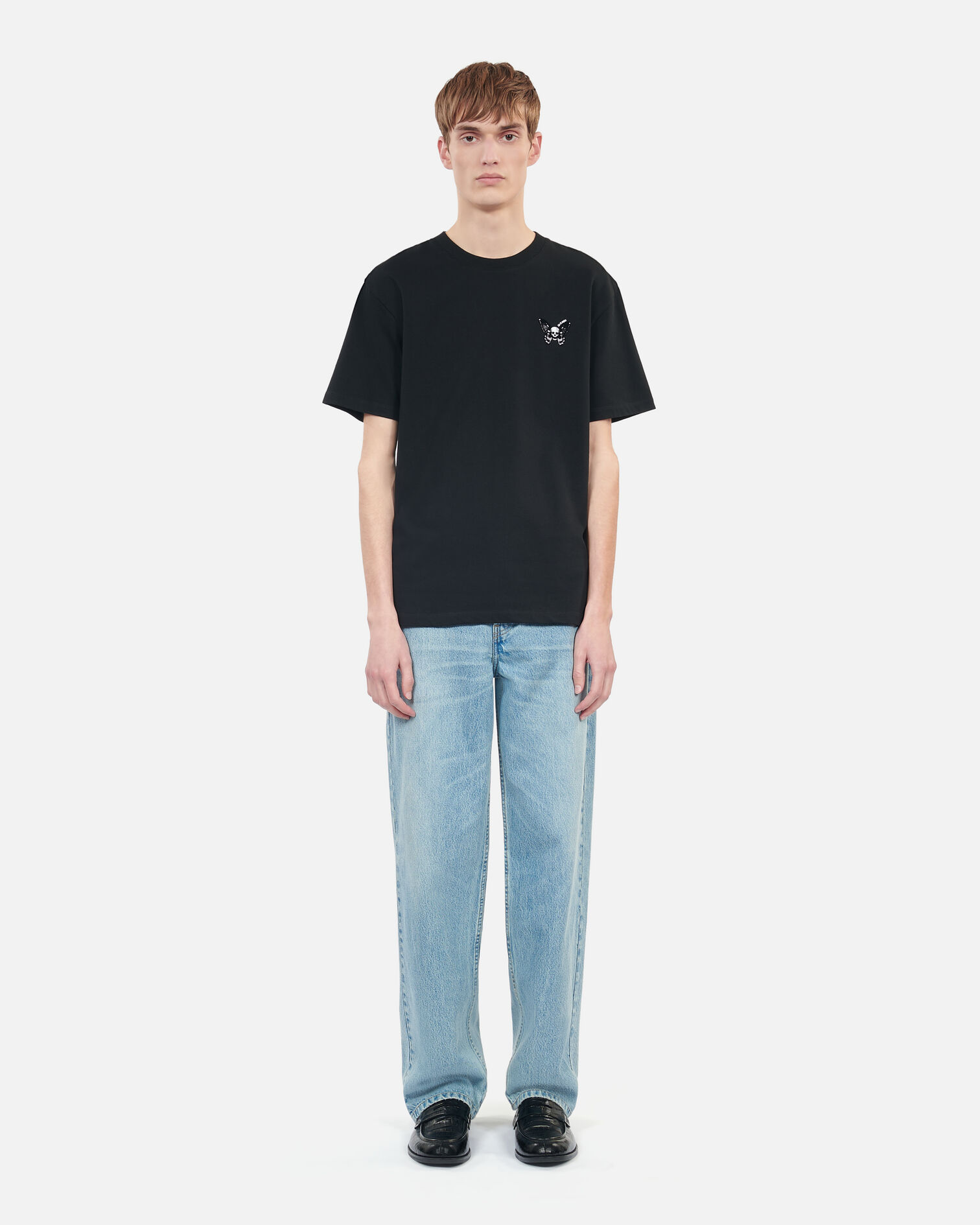 Black t-shirt with Butterfly flocking, BLACK, hi-res image number null