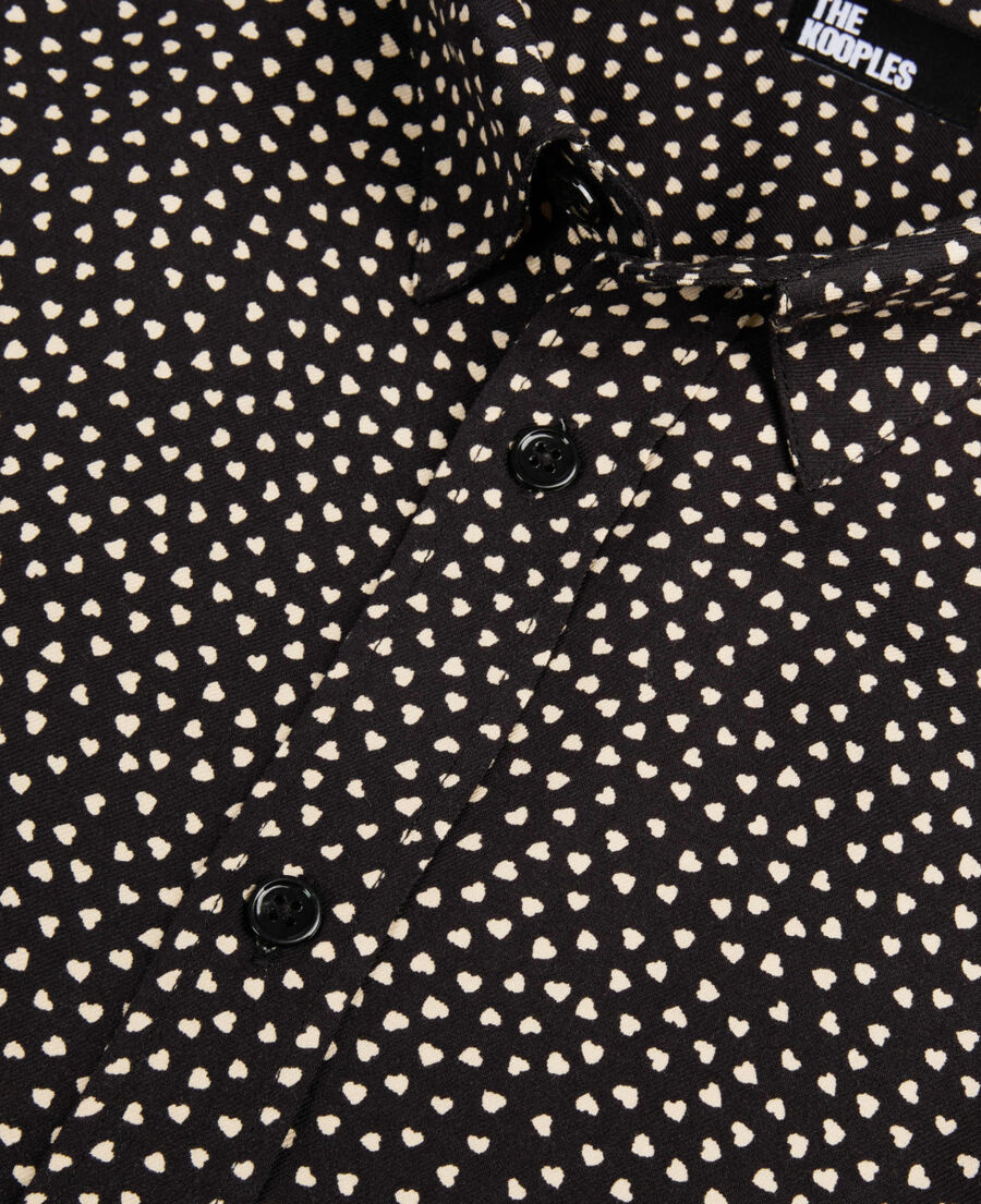 The Kooples MEN BLACK WHITE black and white hearts printed shirt