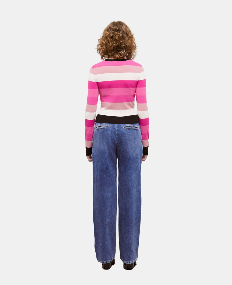 short pink striped sweater