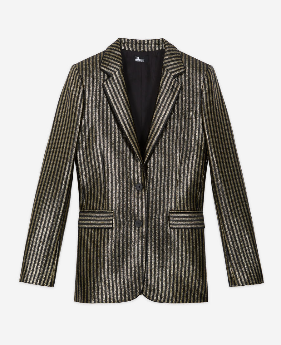 chaqueta rayas dorada