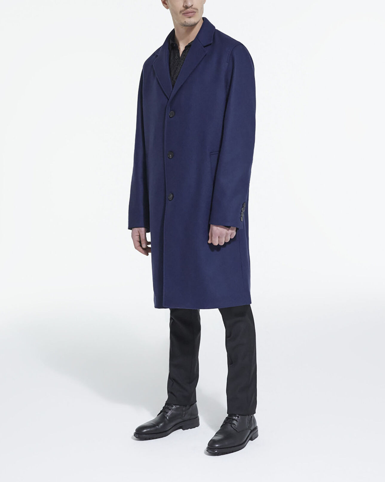 The Kooples MEN DARK NAVY navy blue wool coat