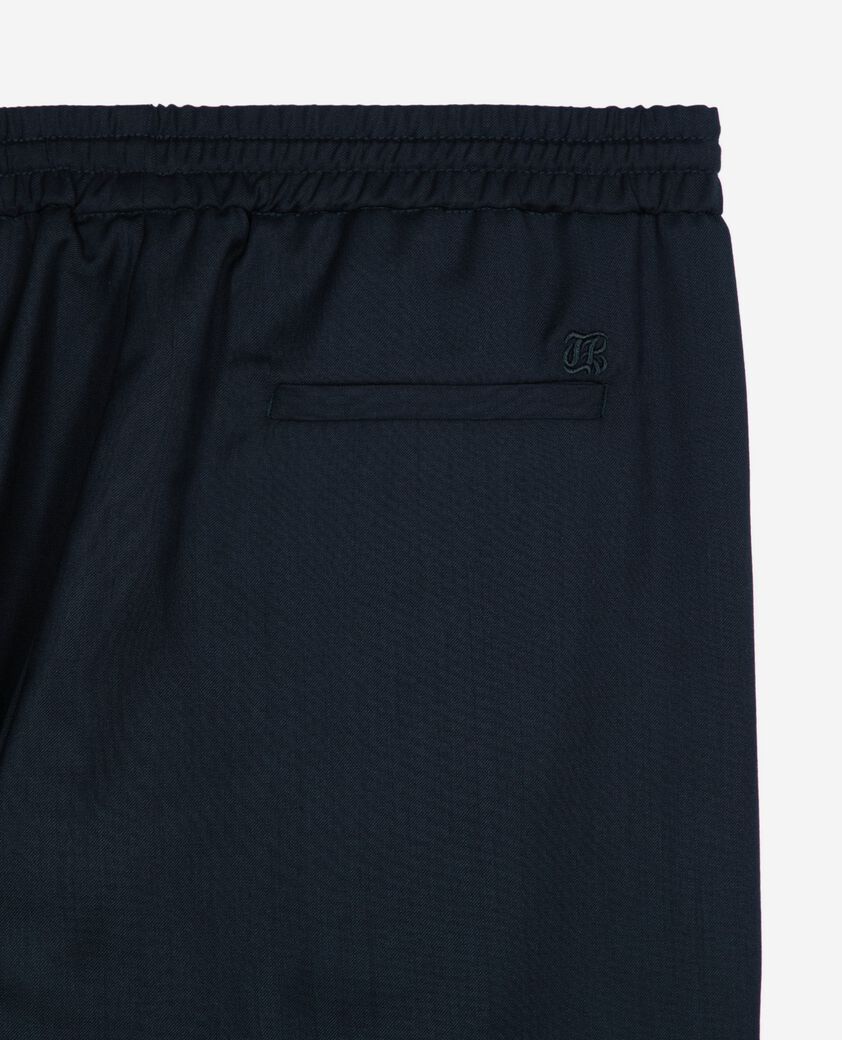 The Kooples DAMEN DARK NAVY gerade geschnittene hose aus wolle in schwarz