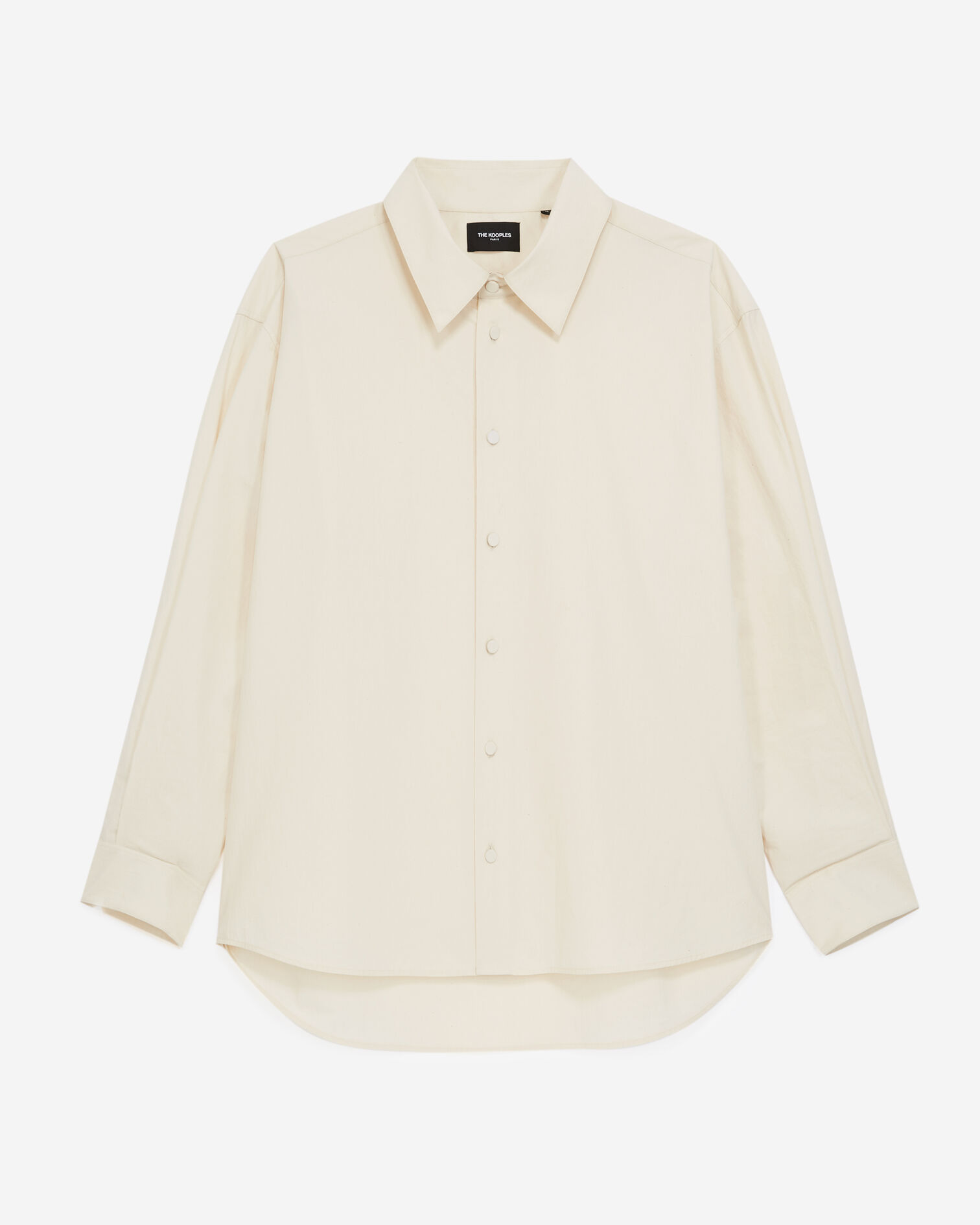 Beige shirt with large classic collar, BEIGE, hi-res image number null