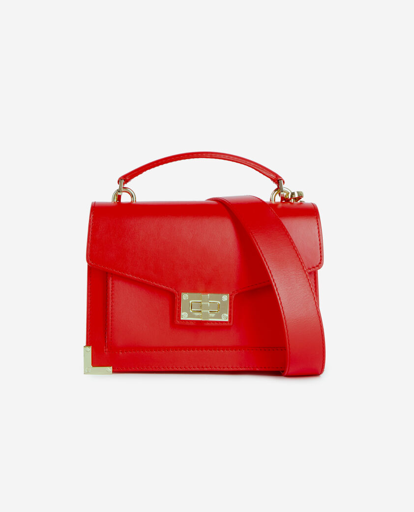 The Kooples FEMME ORANGE RED sac emily small en cuir rouge