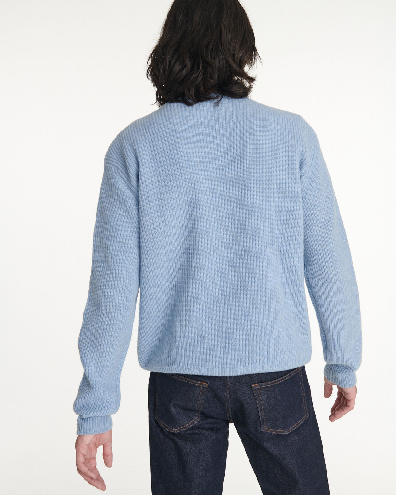 The Kooples HOMBRE BABY BLUE jersey azul cielo lana cuello redondo