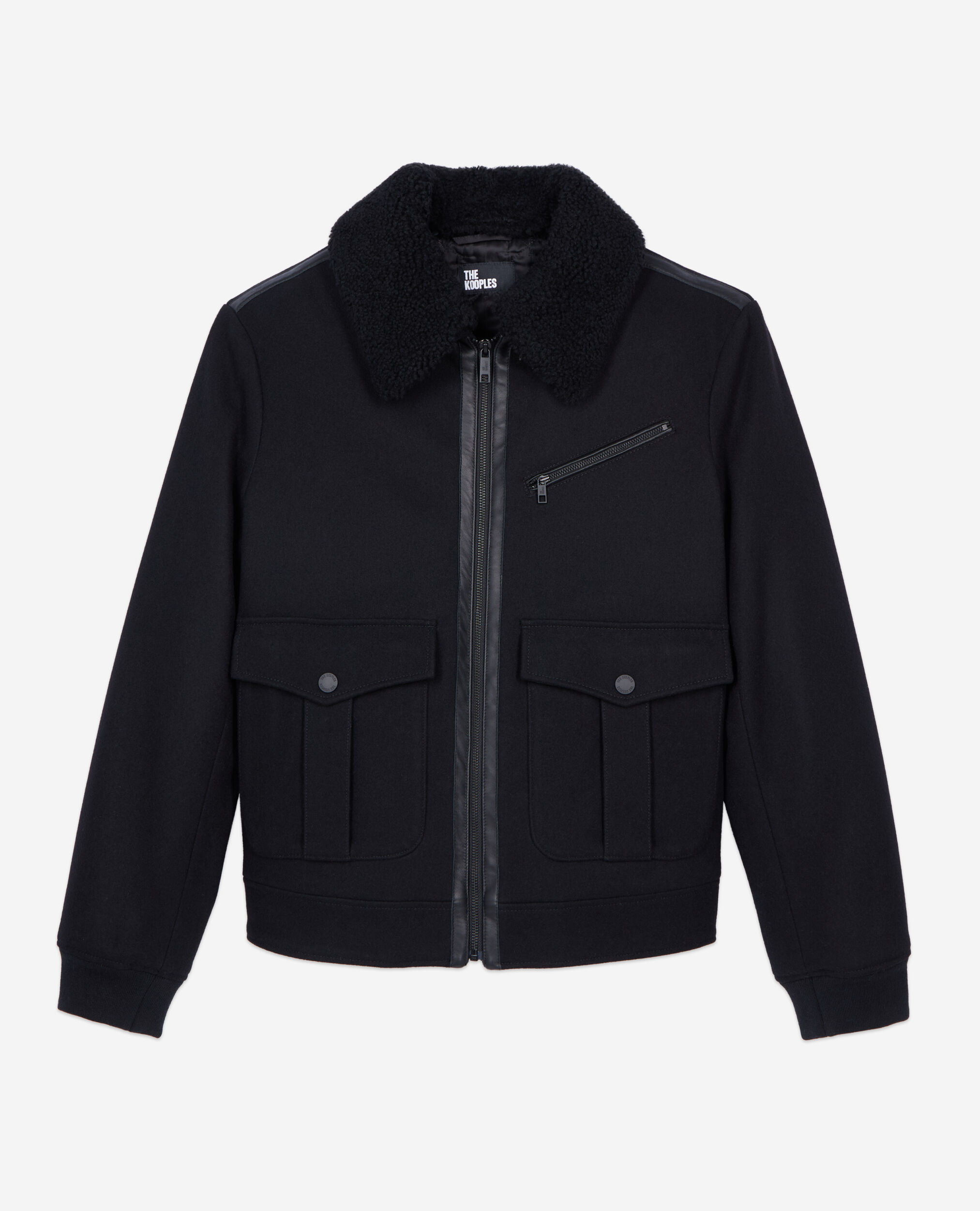 Wool aviator jacket top