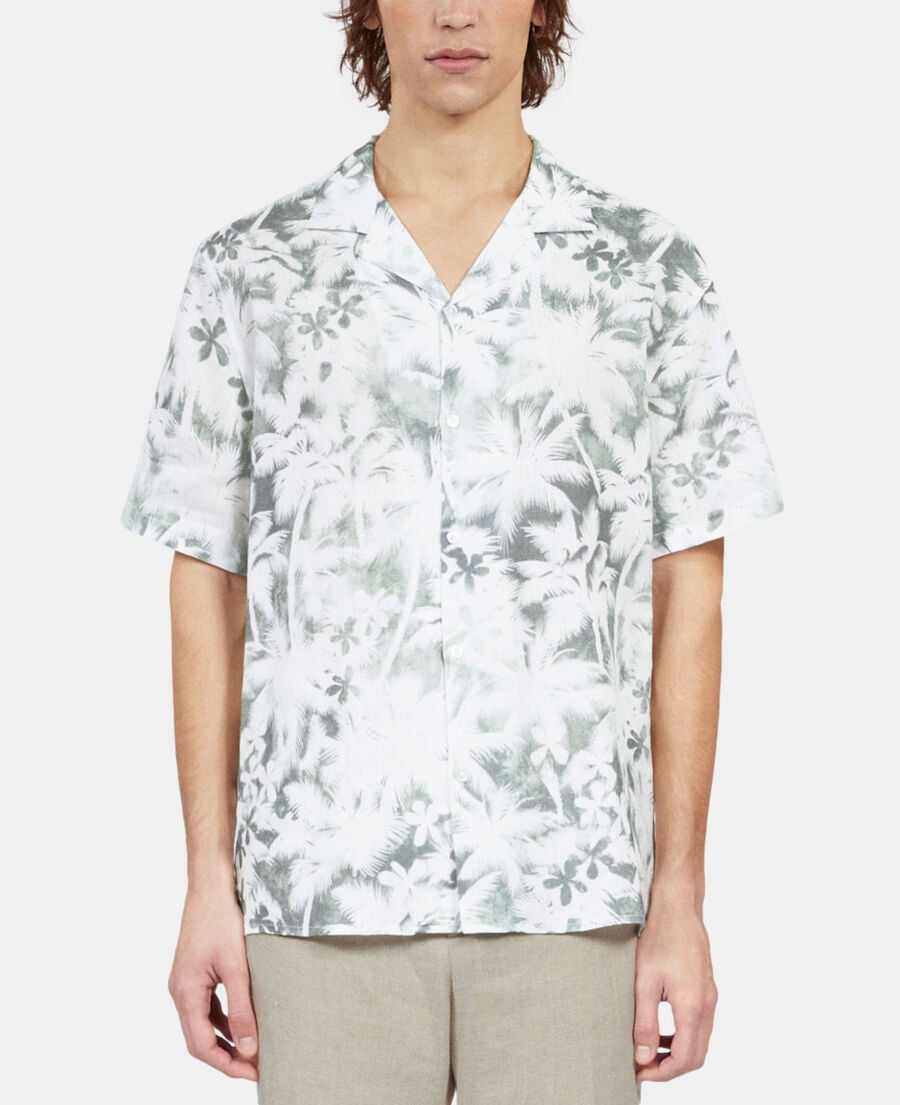 The Kooples H WHITE - KAKI short-sleeved printed shirt