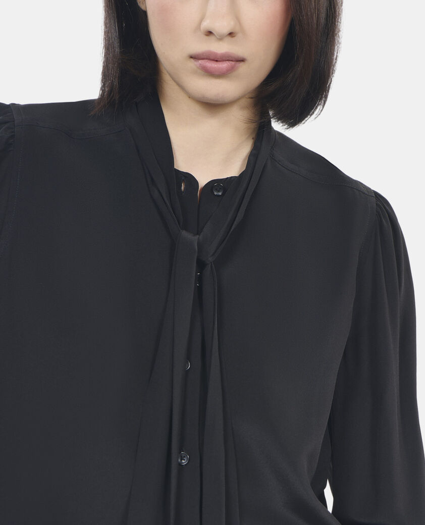 The Kooples WOMEN BLACK short black silk shirt