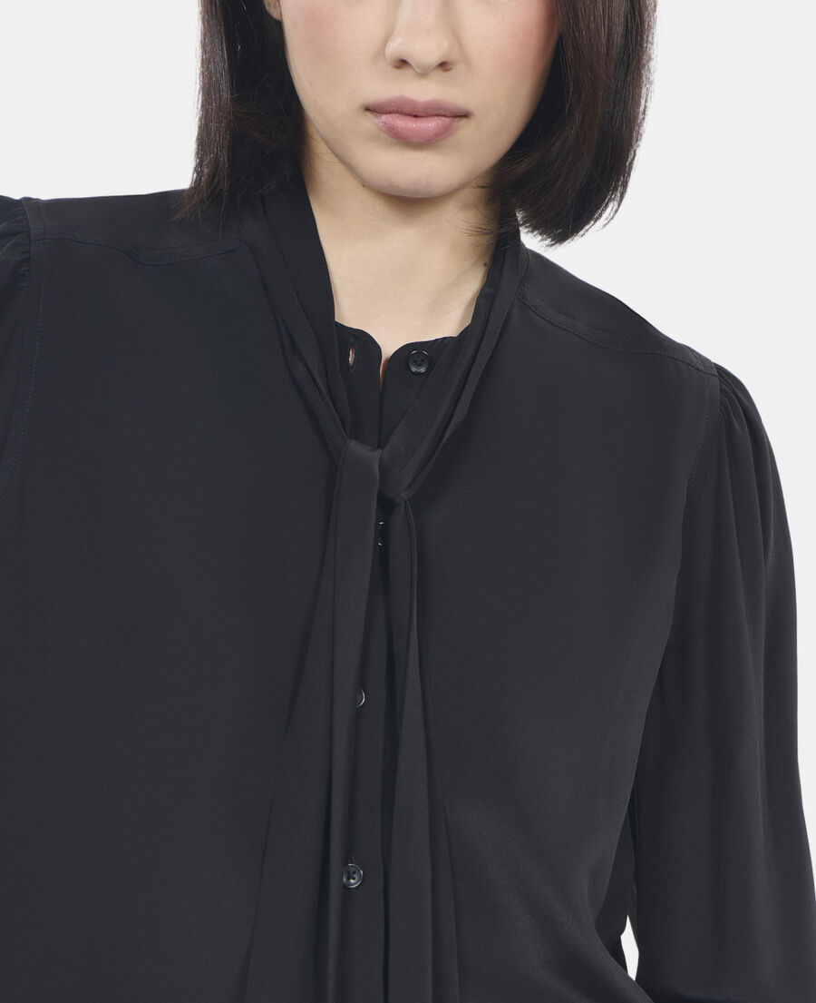 The Kooples WOMEN BLACK short black silk shirt