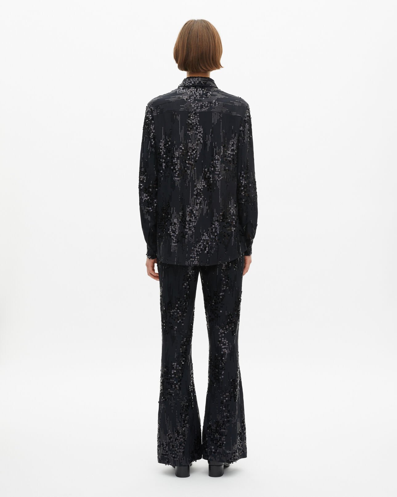 The Kooples MUJER BLACK camisa negra de lentejuelas
