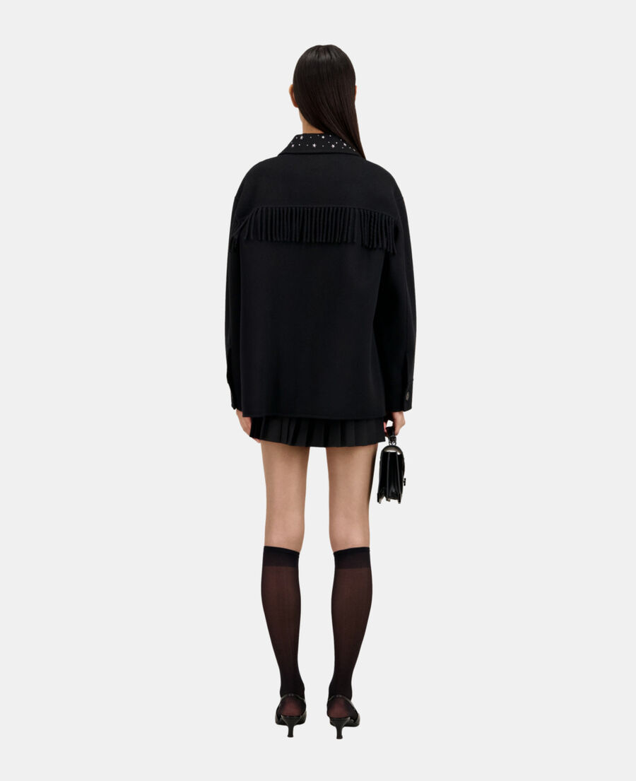 The Kooples DAMEN BLACK schwarze hemdjacke mit sternenmotiv