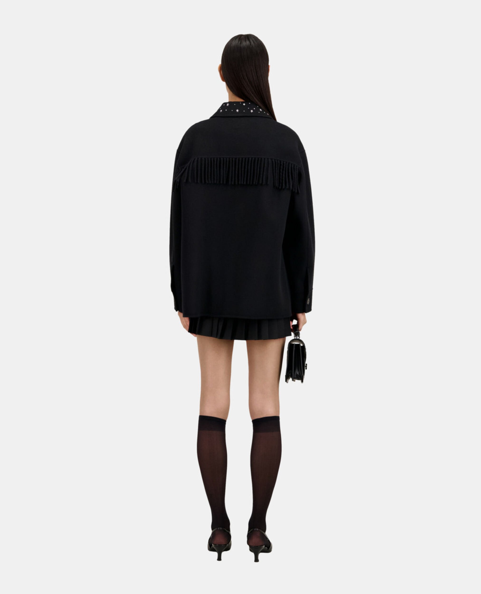 Schwarze Hemdjacke mit Sternenmotiv, BLACK, hi-res image number null