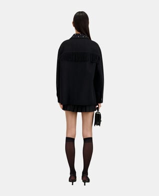 The Kooples DAMEN BLACK schwarze hemdjacke mit sternenmotiv