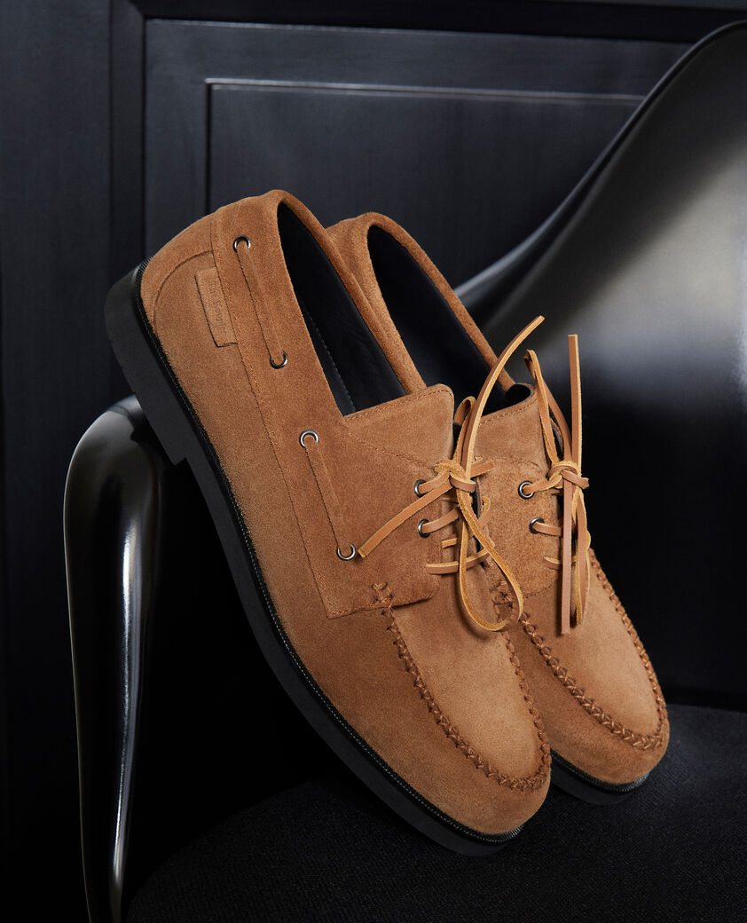 The Kooples H COGNAC cognac suede loafers