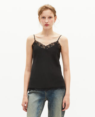 The Kooples WOMEN BLACK black silk camisole
