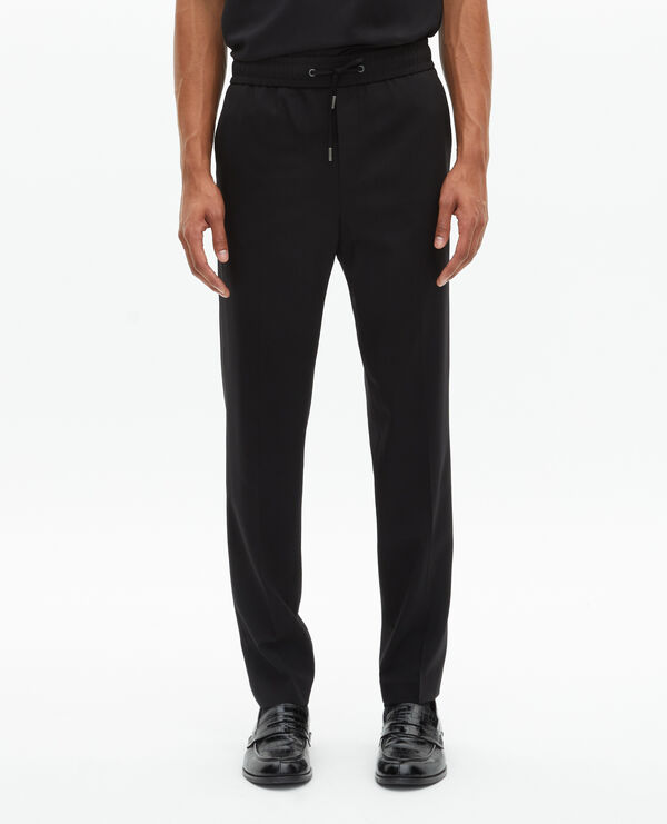 The Kooples HOMBRE BLACK pantalón recto lana negro elástico