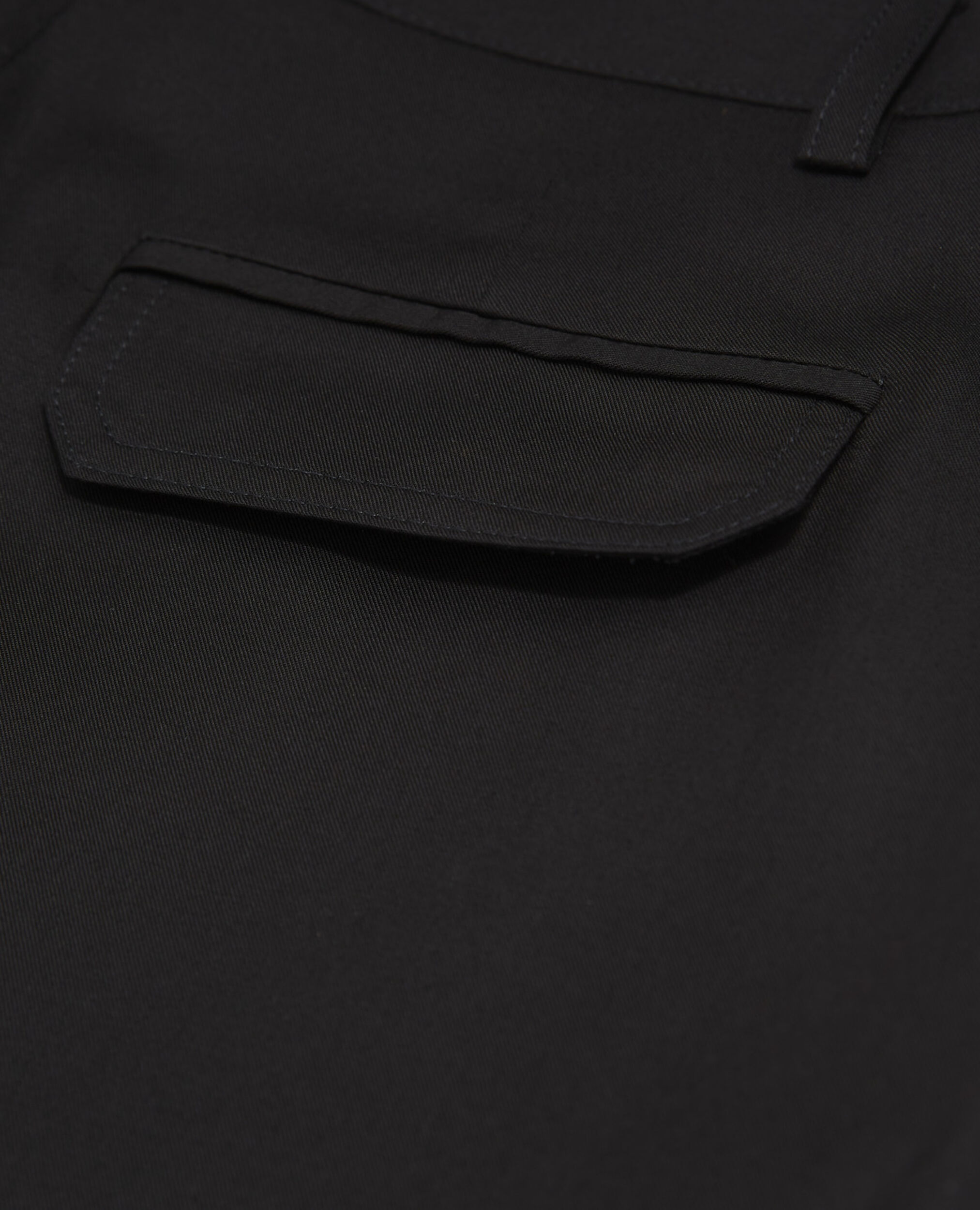 Pantalon noir tencel style militaire, BLACK, hi-res image number null