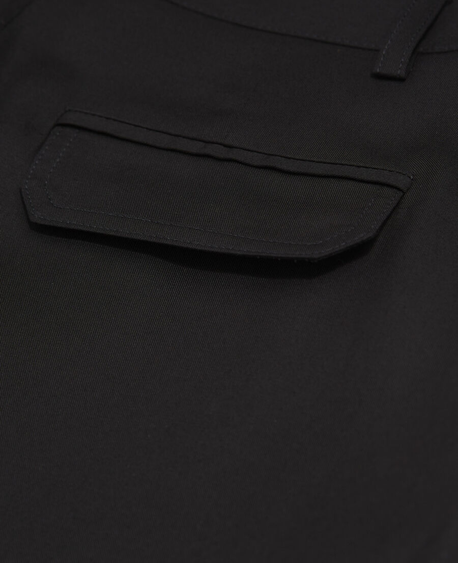 black tencel military-style pants