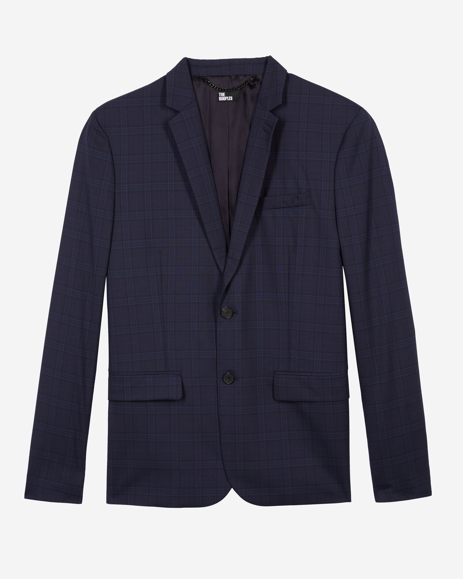 Veste de costume Prince de Galles en laine, NAVY, hi-res image number null