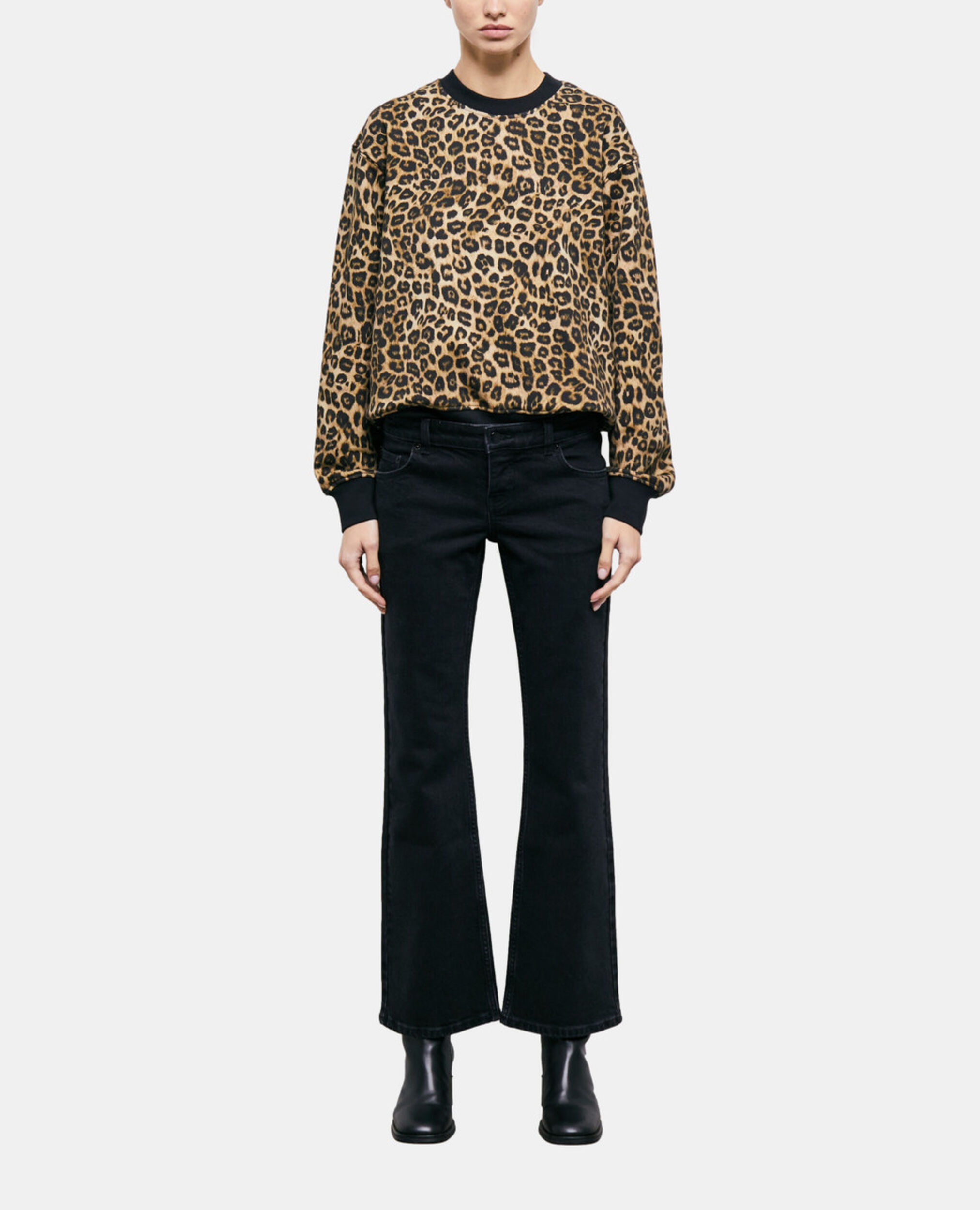 Schwarze Bootcut-Jeans, BLACK WASHED, hi-res image number null