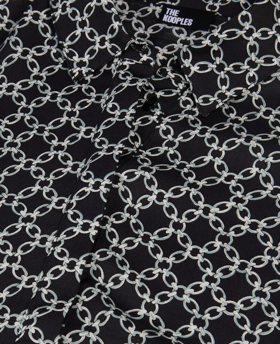 The Kooples DAMEN BLACK WHITE weites hemd mit print