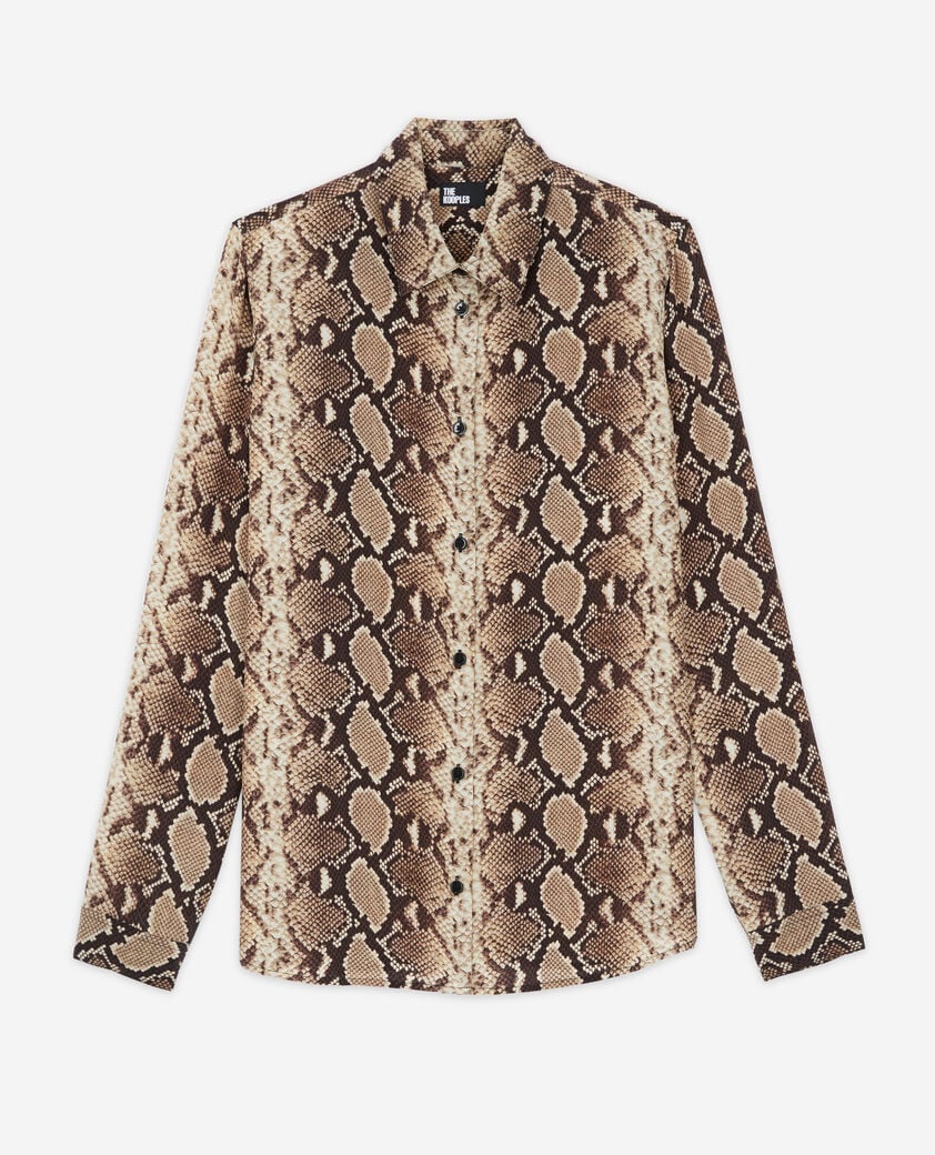 The Kooples WOMEN BEIGE snakeskin print shirt