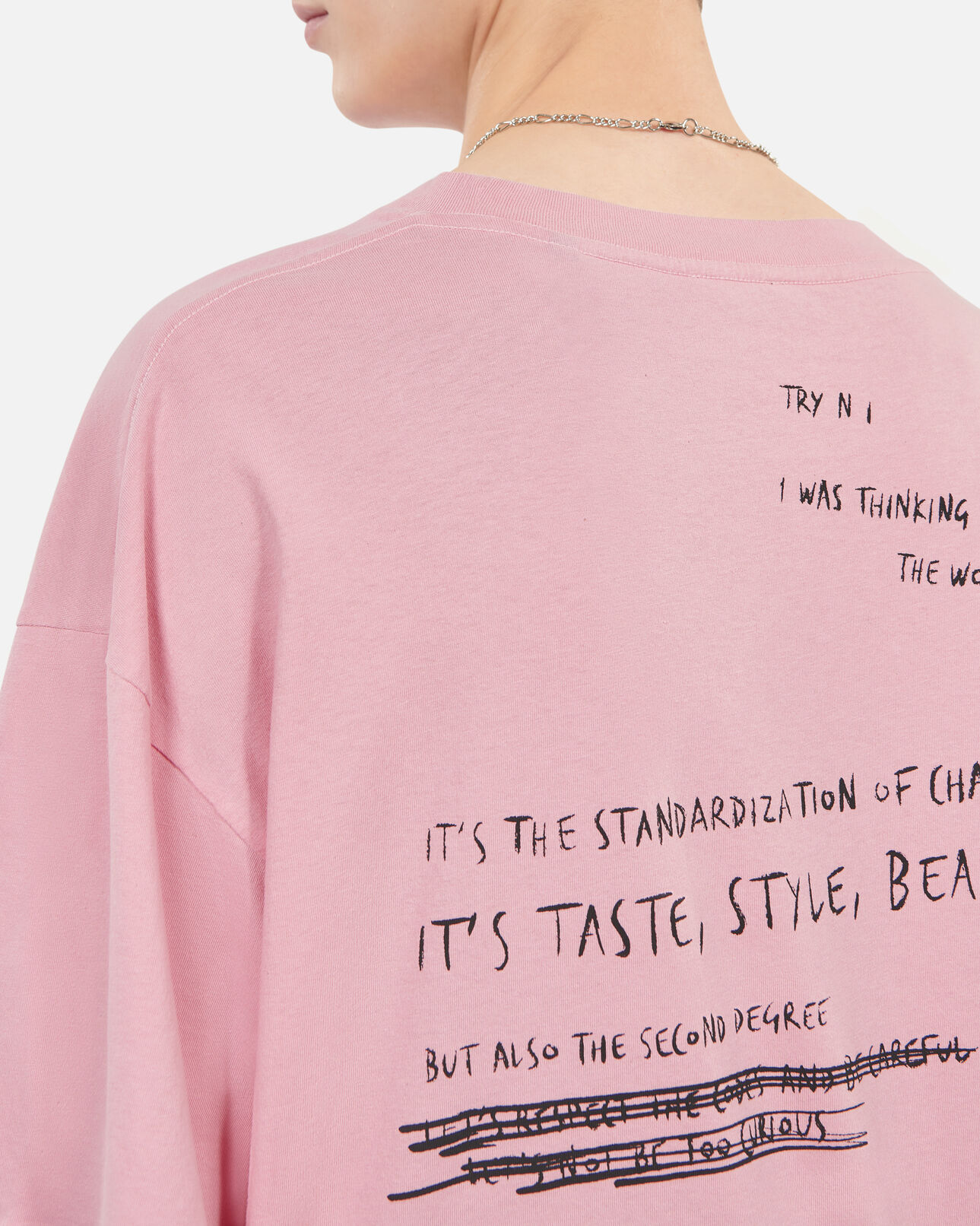 The Kooples MEN SWEET PINK light pink what is handwritten serigraphy t-shirt
