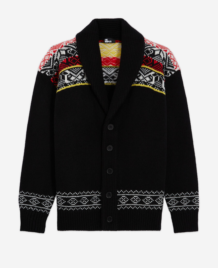cardigan en laine à motif