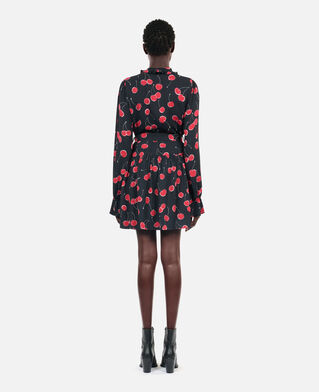 The Kooples MUJER BLACK - RED vestido corto con estampado de cerezas