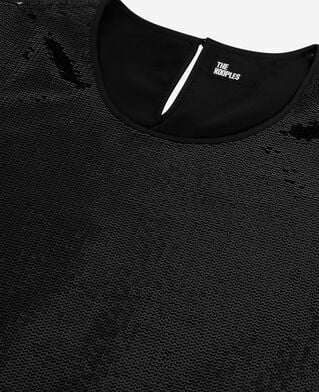 The Kooples FEMME BLACK top en sequins noir