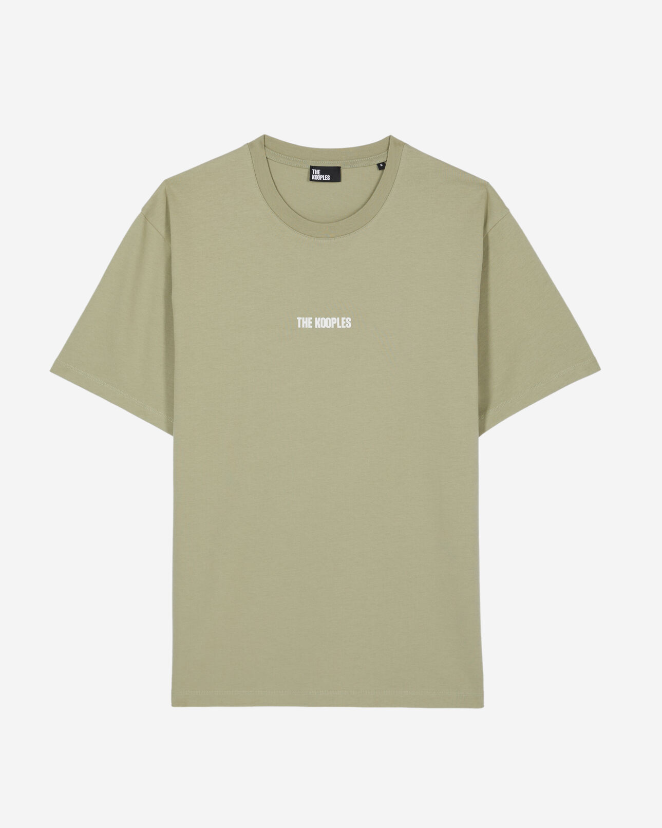 The Kooples MEN KAKI GREY light green t-shirt with logo serigraphy
