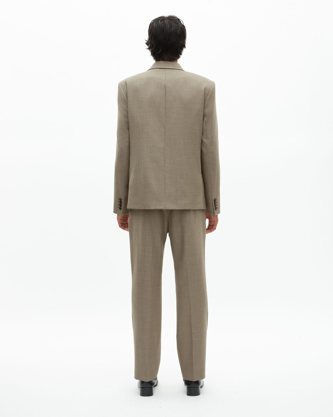 The Kooples H BEIGE MELANGE beige wool suit jacket
