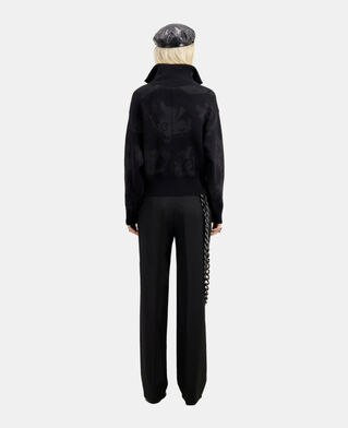 The Kooples F BLACK/BLACK black wool-blend sweater with silver details