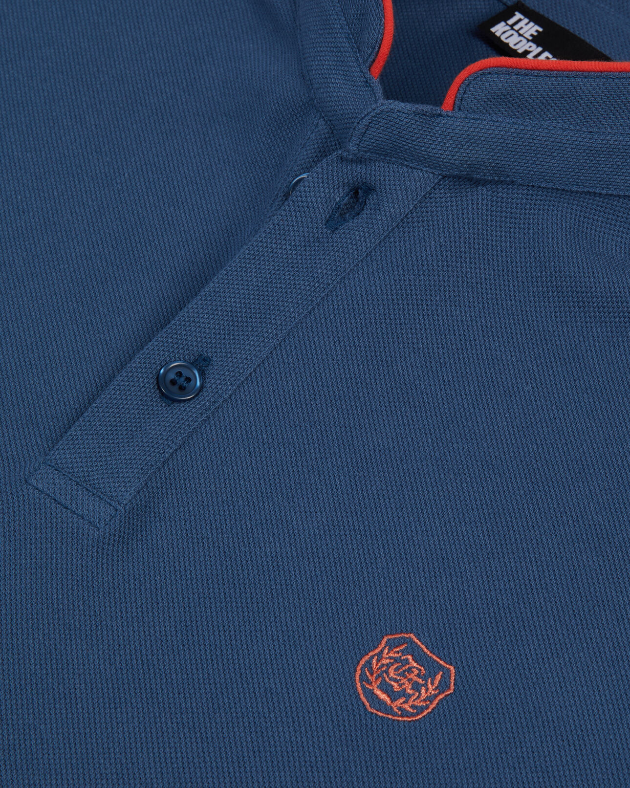 The Kooples MEN MIDDLE NAVY royal blue cotton pique polo t-shirt