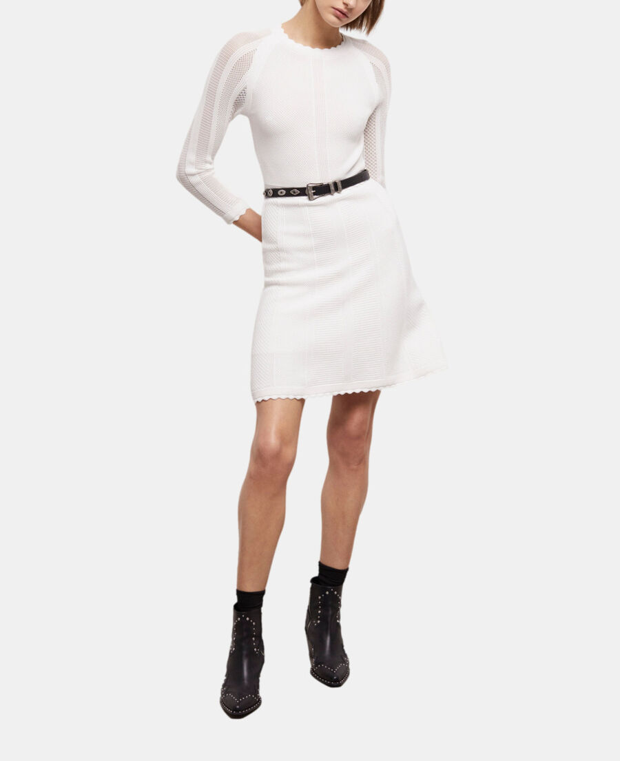 robe courte blanche en maille